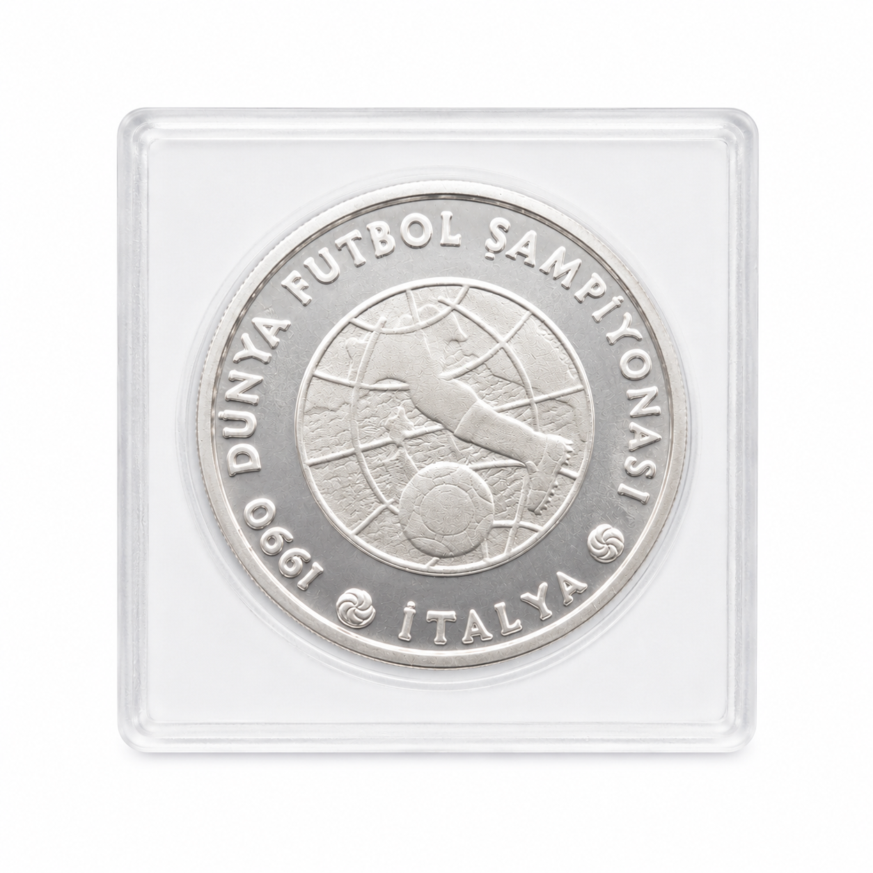 Silver Soccer Coin | 1990 FIFA World Cup "Globe", Italy