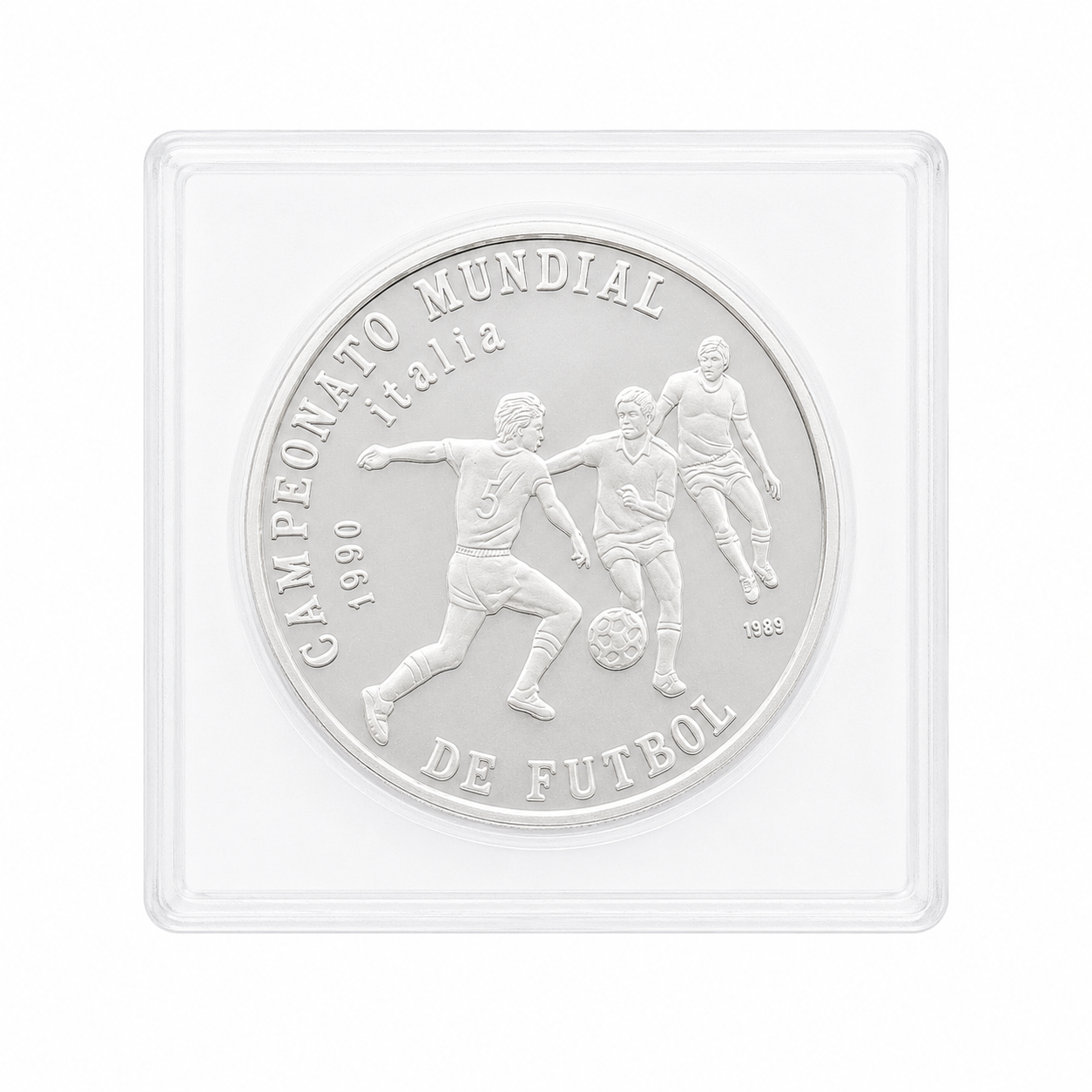 Silver Soccer Coin | 1990 World Football Cup Italy "Players"-2
