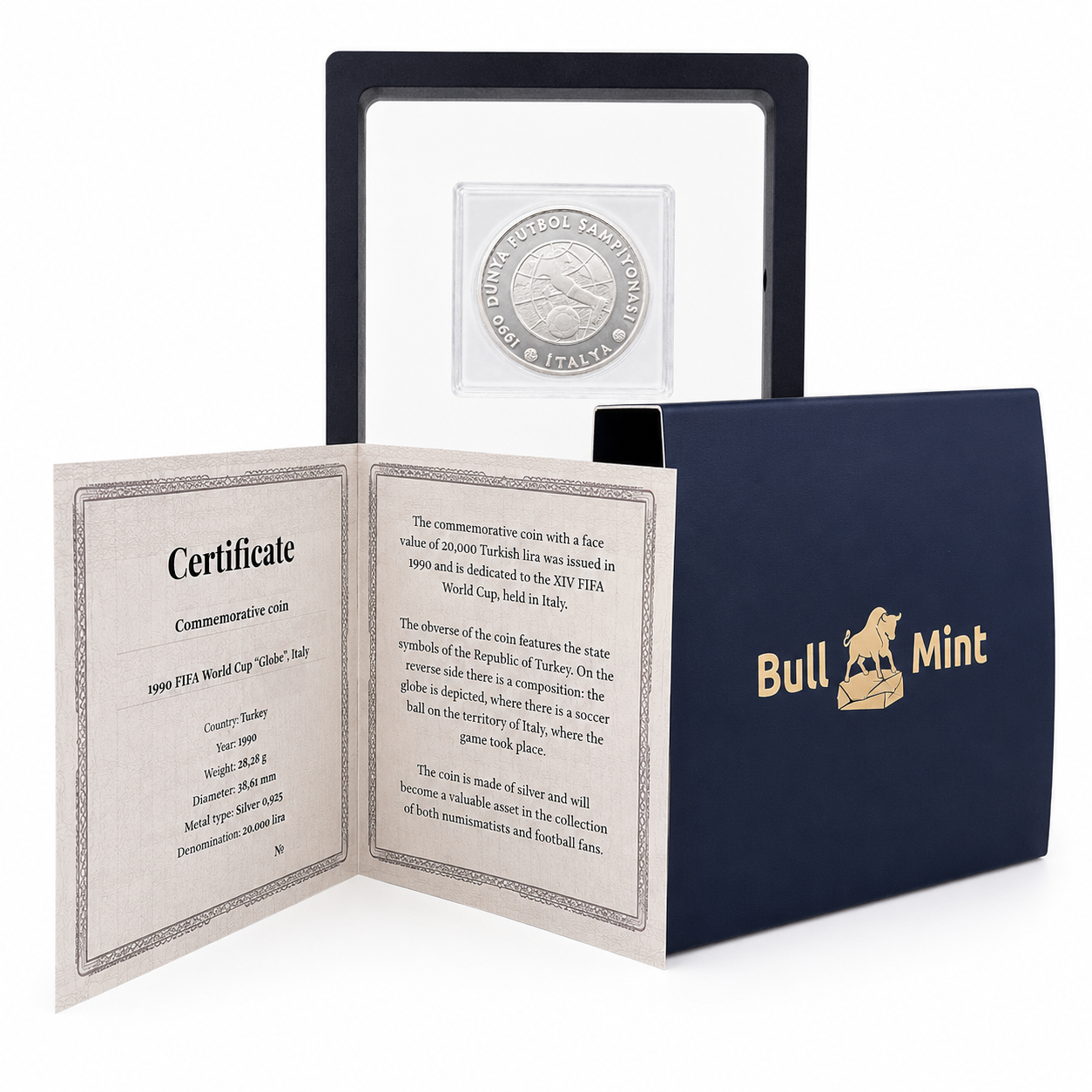 Silver Soccer Coin | 1990 FIFA World Cup "Globe", Italy-3